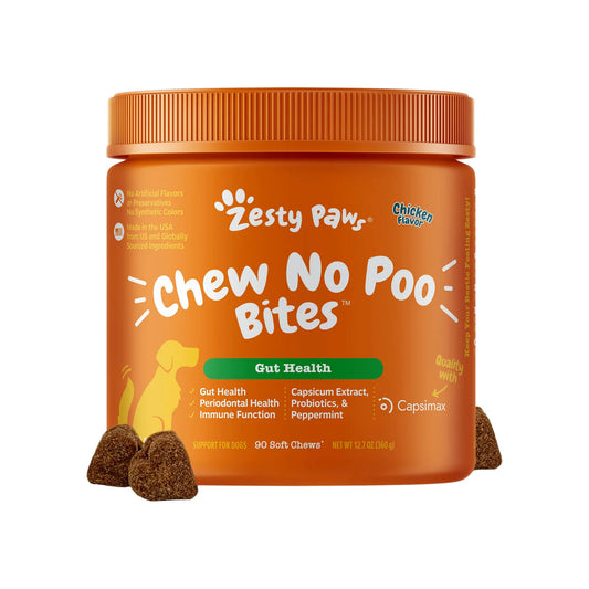 Zesty Paws Chew No Poo Bites for Dogs - Chicken 90 ct